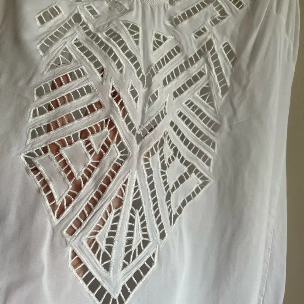 Solitaire white tank swim shirt  Sz‎ M